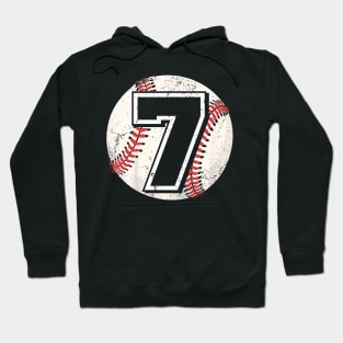 Kids Birthday Boy 7 Seven Baseball 7Th Birthday Baseball Player Hoodie